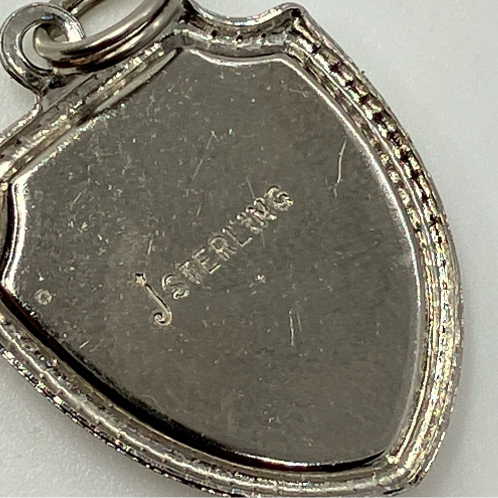 Vtg Sterling Silver & Enamel New Hampshire Travel Sheild Souvenir Charm | .8” L - Picture 4 of 6
